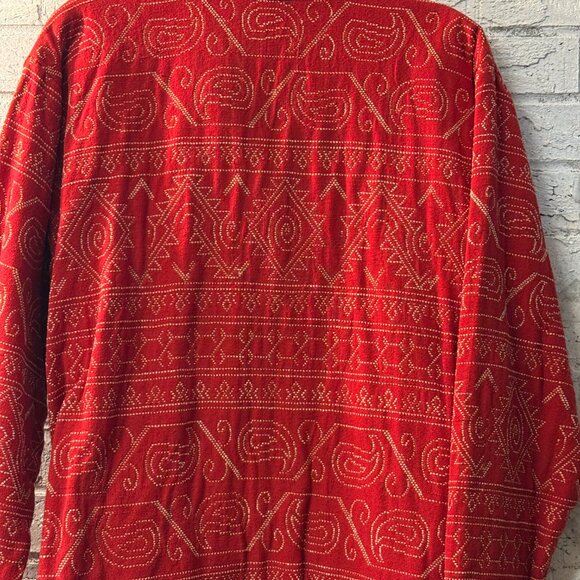 Coldwater Creek Red Button-Up Jacket – Women’s Size M – Geometric Paisley Patter - Picture 8 of 10